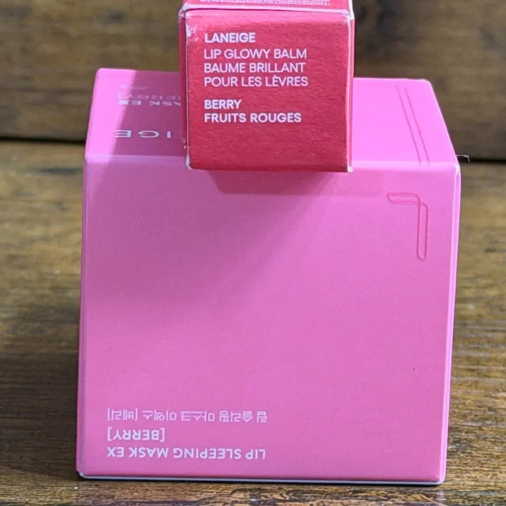 Laneige Berry Lip Sleeping Mask 20g + Lip Glowy Balm + Water Bank Mini NEW w/box
